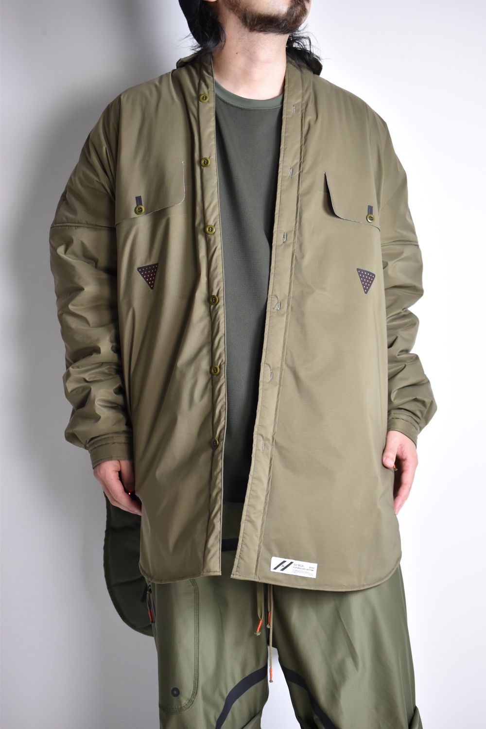 TOO BIG BAGGY QUILTED SHIRT COAT c/#2 KHAKI