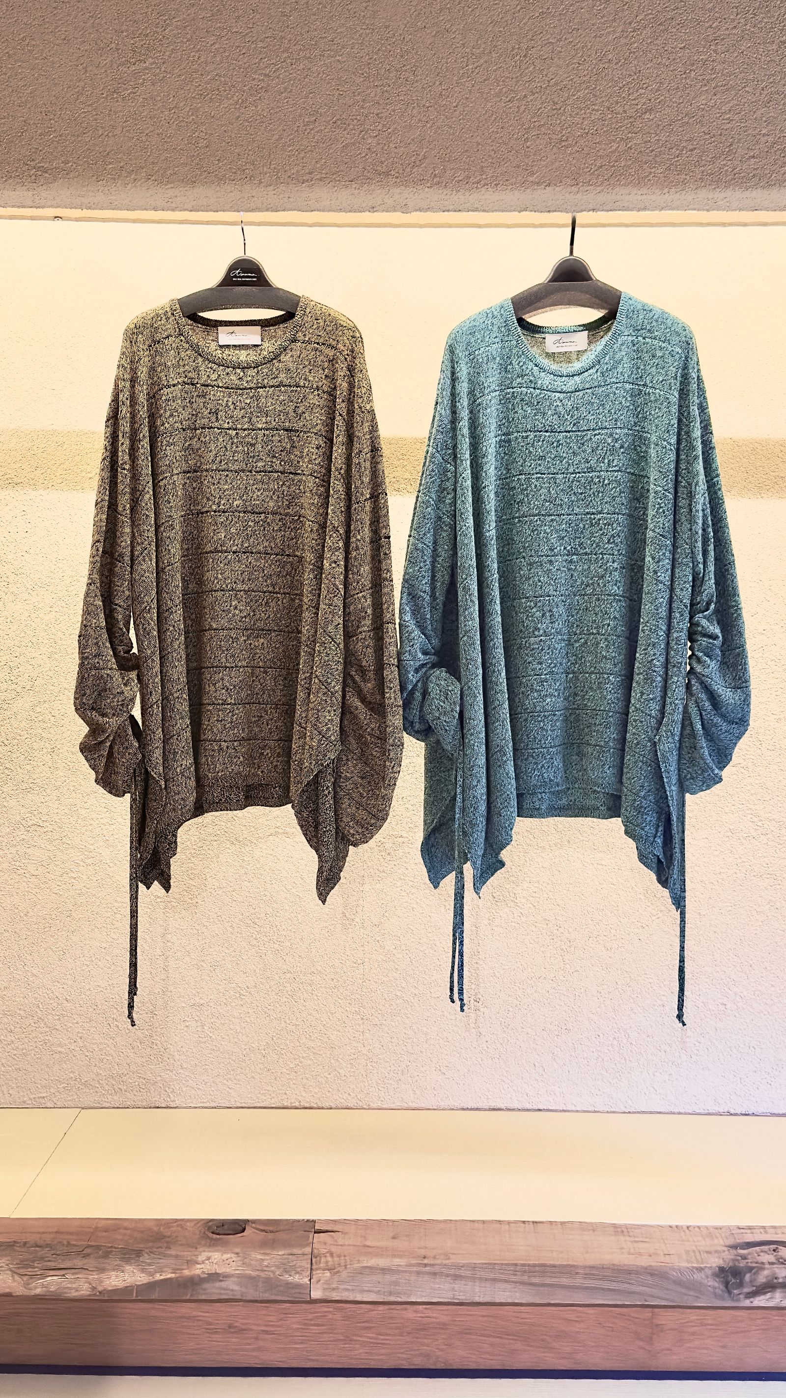 SQUARE CLOTH PULLOVER KNIT / ニット (BLACK,GREEN,YELLOW)