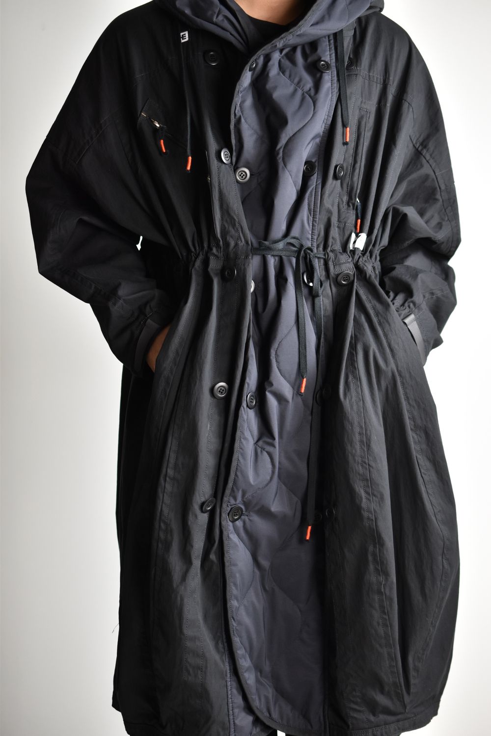 FLIGHT BALLOON WIDE LONG COAT c/#1 BLACK