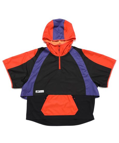 LAYERED HOODED WIDE PULL S-SLEEVE c/#3 ORN X PPL