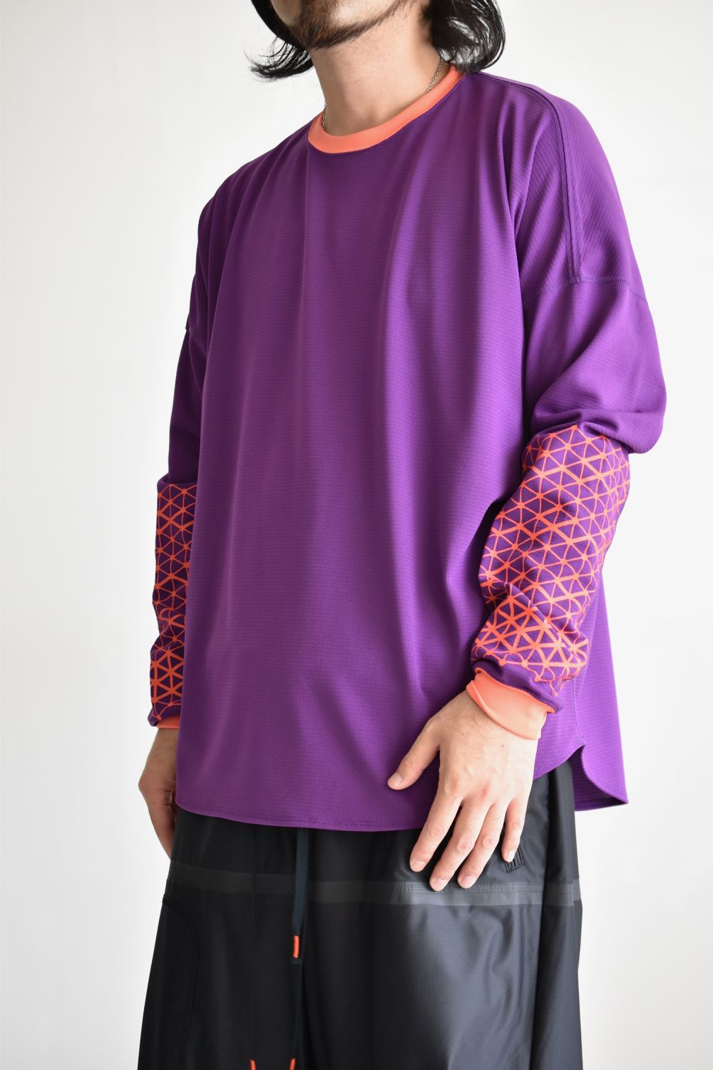 GEOMETRIC PATTERN L-SLEEVE c/#4 PURPLE