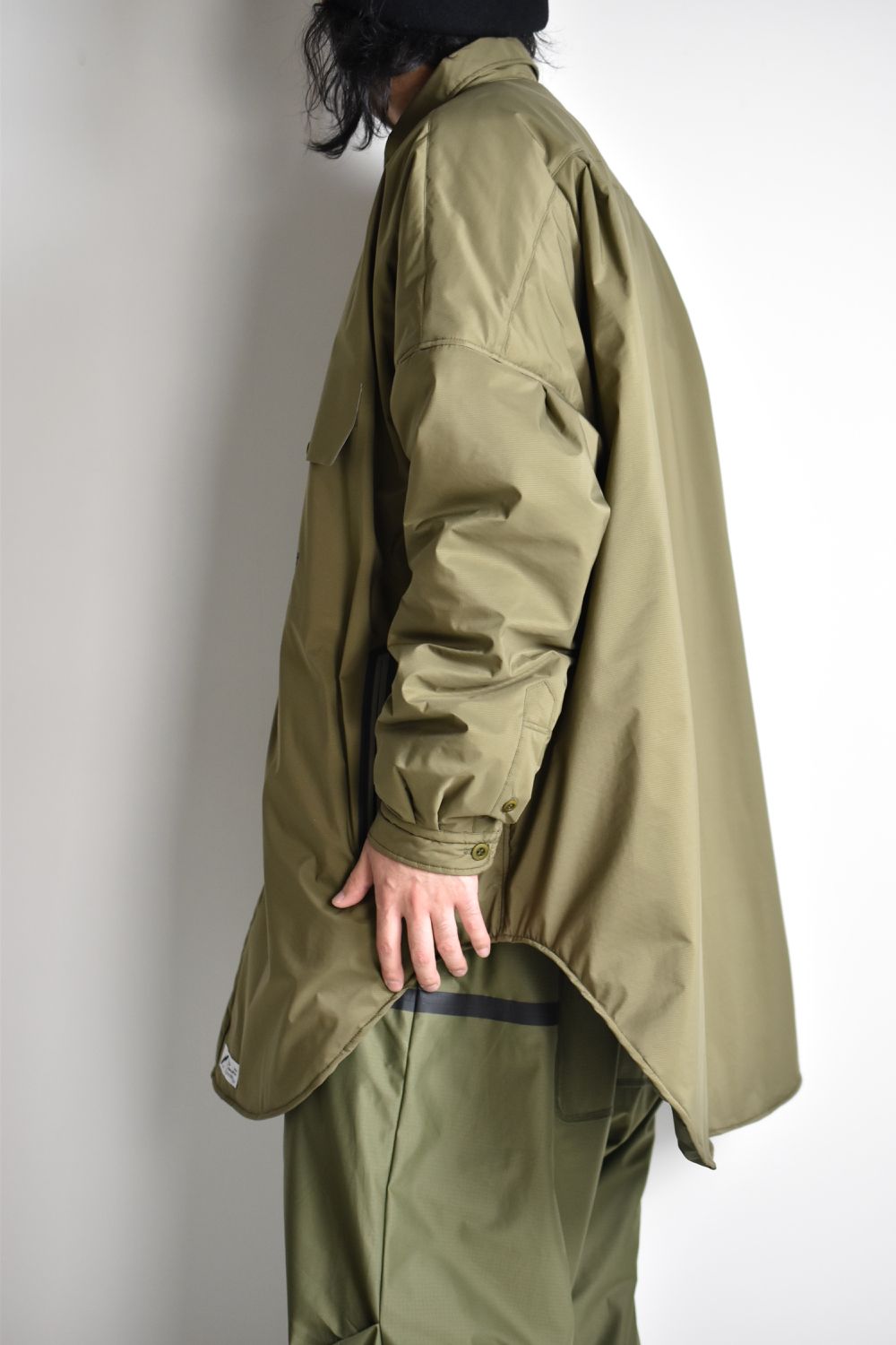 TOO BIG BAGGY QUILTED SHIRT COAT c/#2 KHAKI