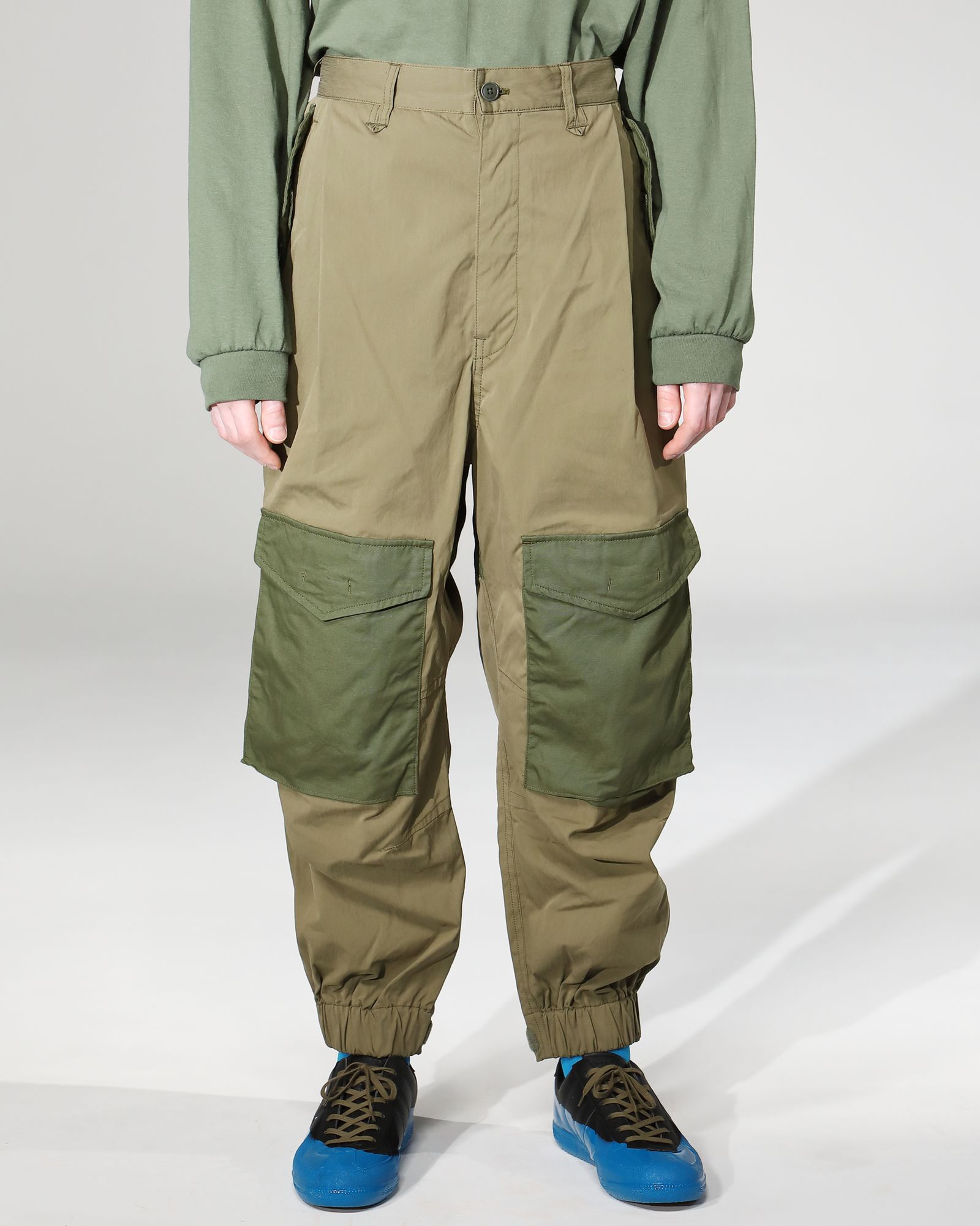 「予約商品」ONE-PLEATS CARGO TROUSERS # c/KHAKI