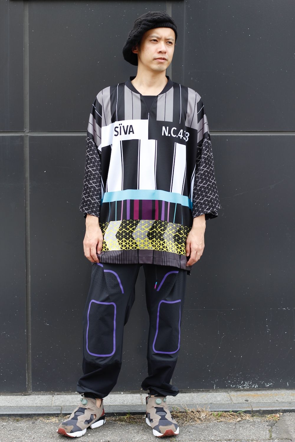 「予約商品」FOOTBALL WIDE SHIRTS # c/ BLACK_stripe