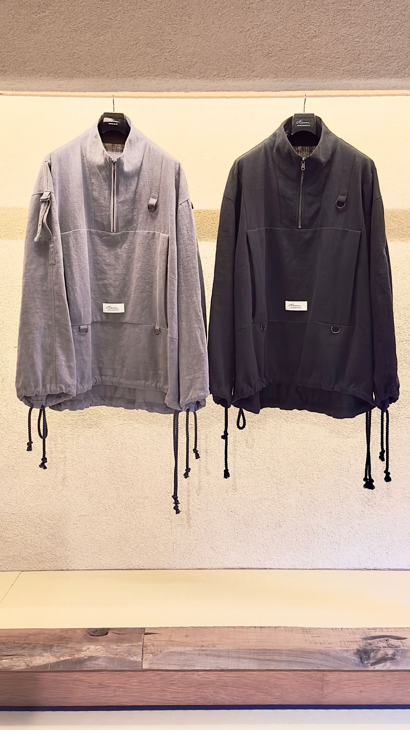 KESA HIGH NECK PULLOVER / プルオーバージャケット (BLACK,GRAY,GREEN)
