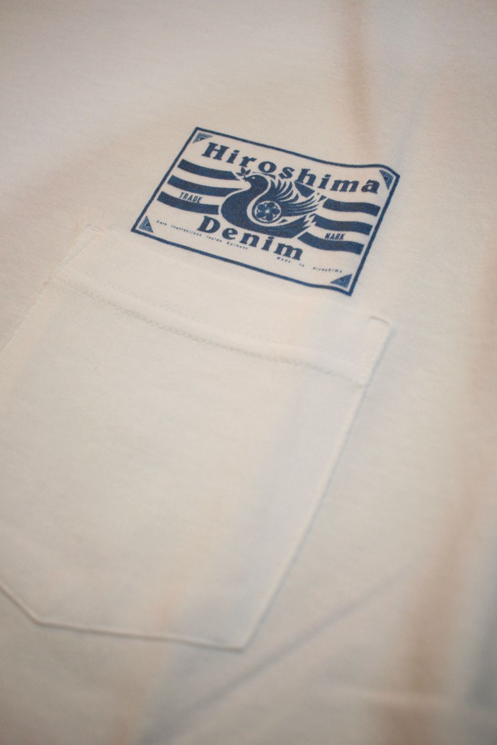 「ヒロシマデニム」×「SATOSHI MIYATA」9PEACE POCKET TEE (WHITE)