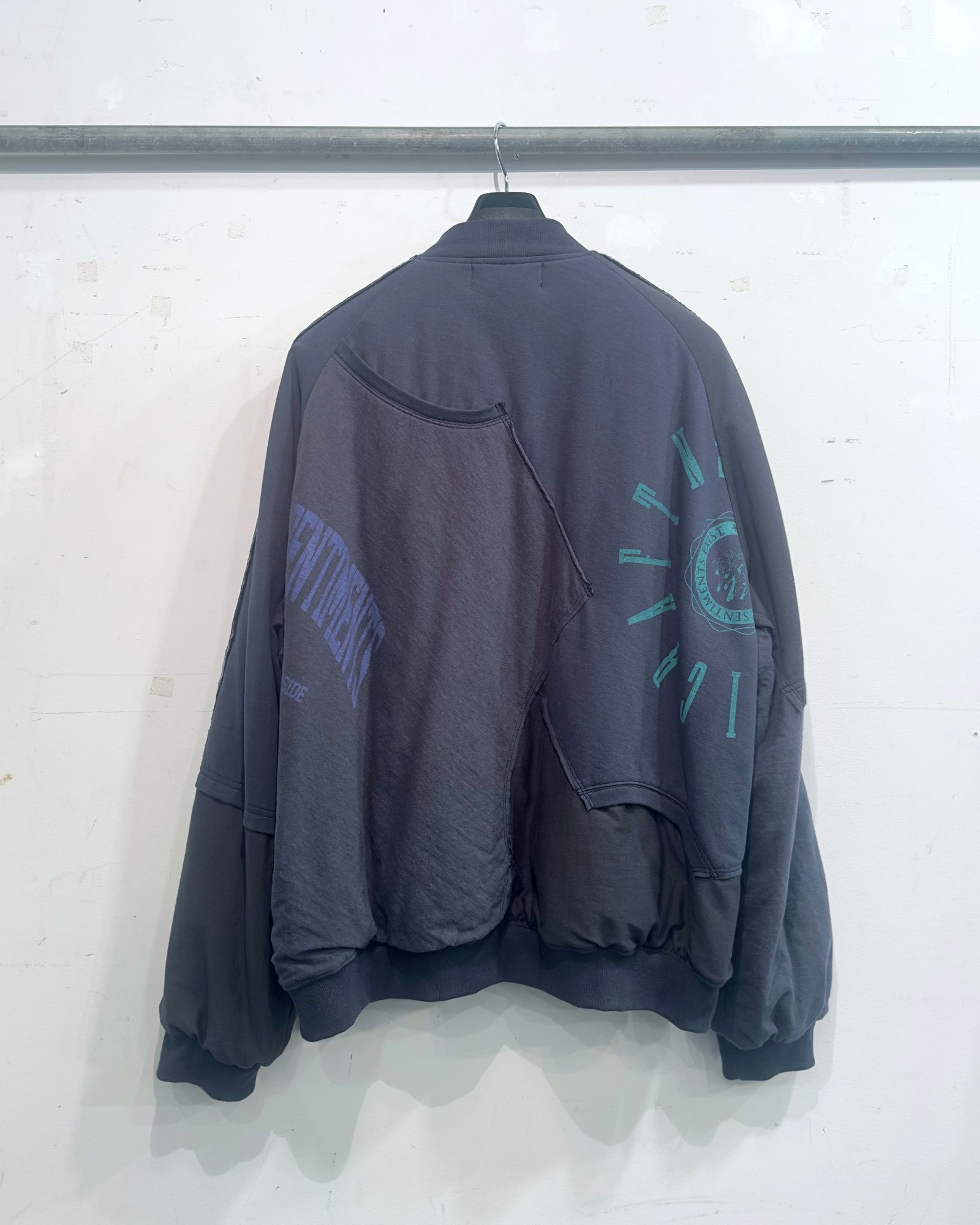 3 FAB REBUILED SUKA BLOUSON / 切り替えカットソー (BLACK,GRAY)