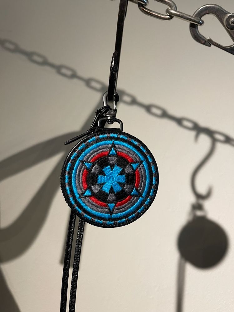 HAZE別注 サークルポーチ ミニ  (BLACK×ターコイズ)