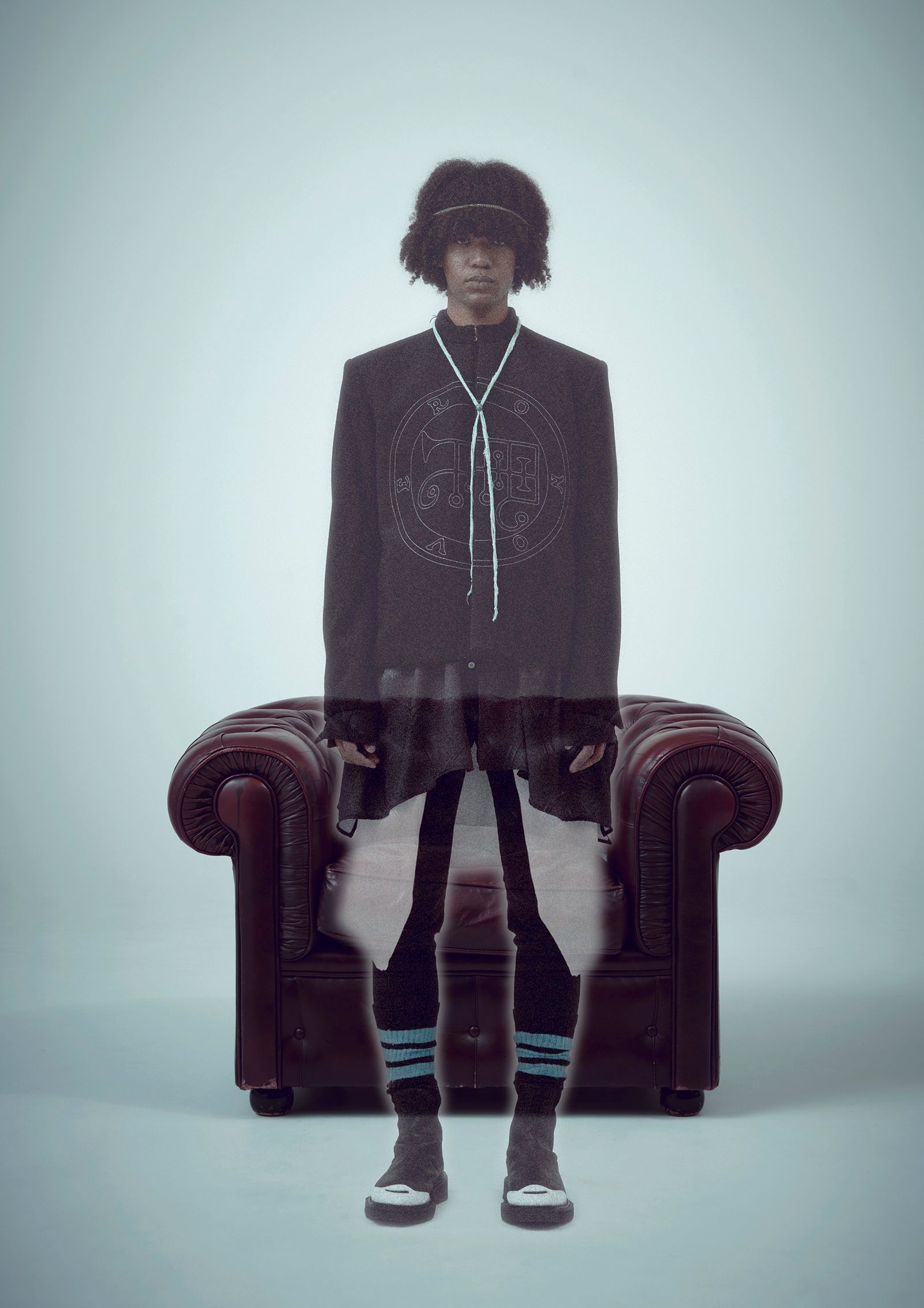 HENDRIX’S EMBROIDELY JACKET / スタンドカラー ジャケット (Black, Charcoal Gray)