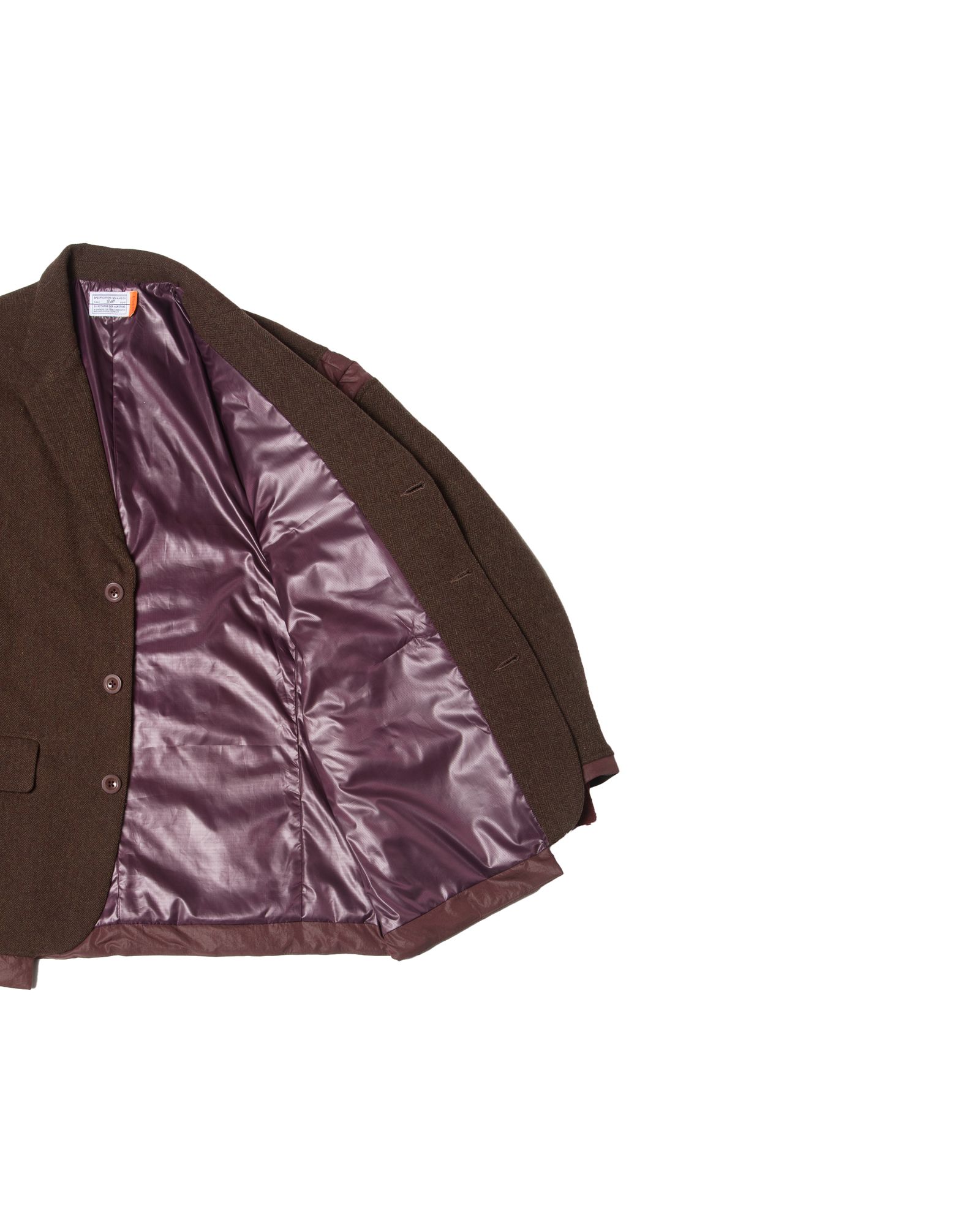 「予約商品」PASTED TWEED DOWN WIDE BLAZER / col: BURGUNDY