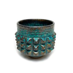 PYRAMID STUDS TEACUP "TURQUOISE"   -陶器ティーカップ-