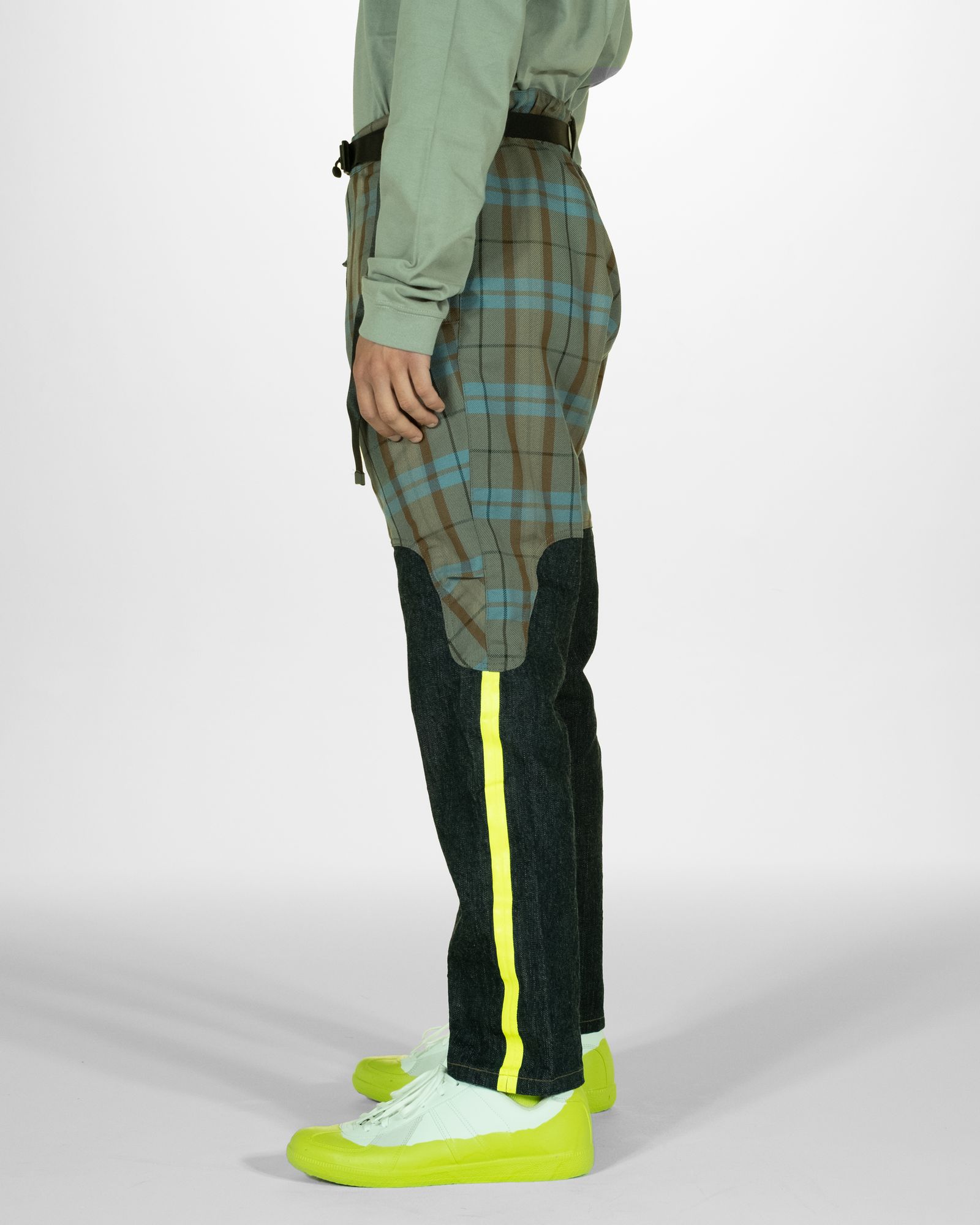 「予約商品」TARTAN-CHECK LOWER-LEG DENIM PANTS / col: TARTAN CHECK X INDIGO