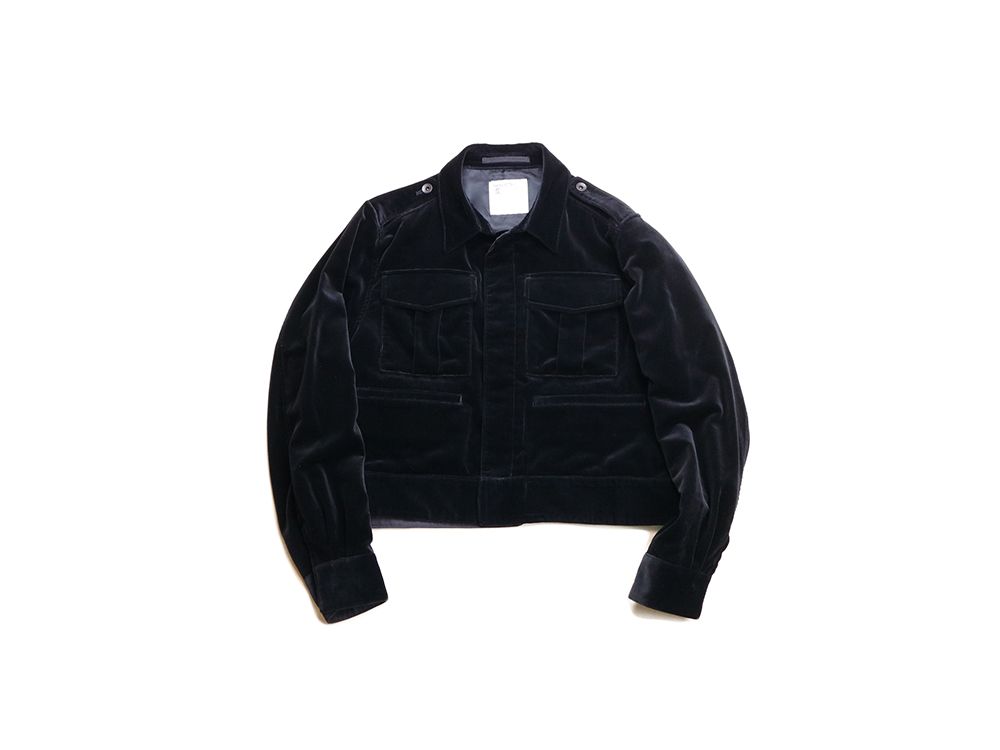 VELVET AVIATOR JACKET (BLACK)