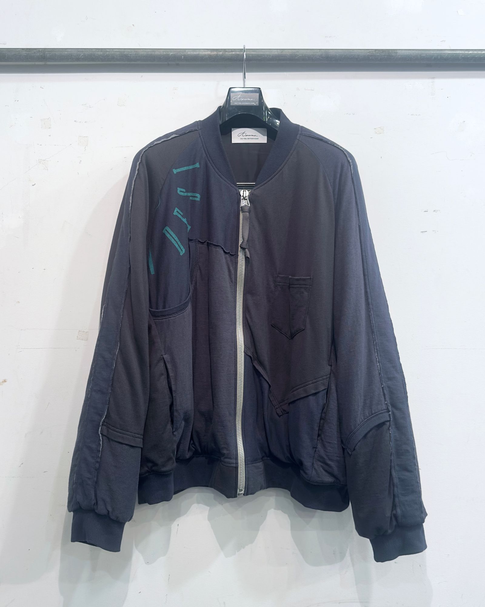 3 FAB REBUILED SUKA BLOUSON / 切り替えカットソー (BLACK,GRAY)