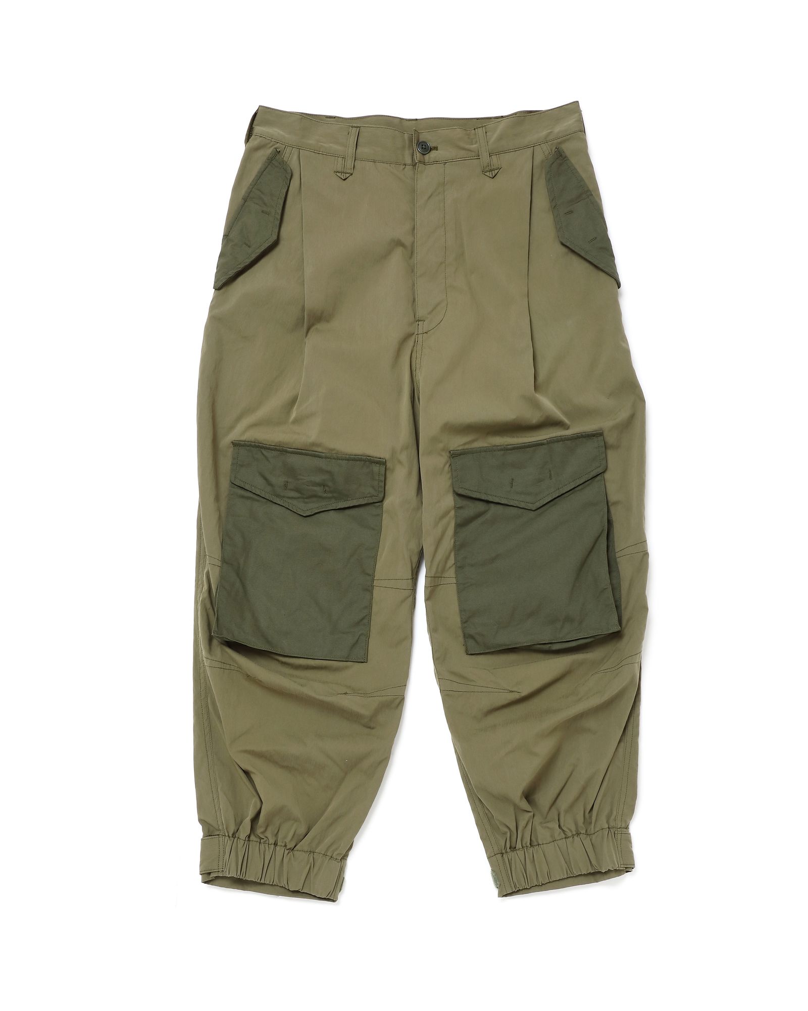 「予約商品」ONE-PLEATS CARGO TROUSERS # c/KHAKI