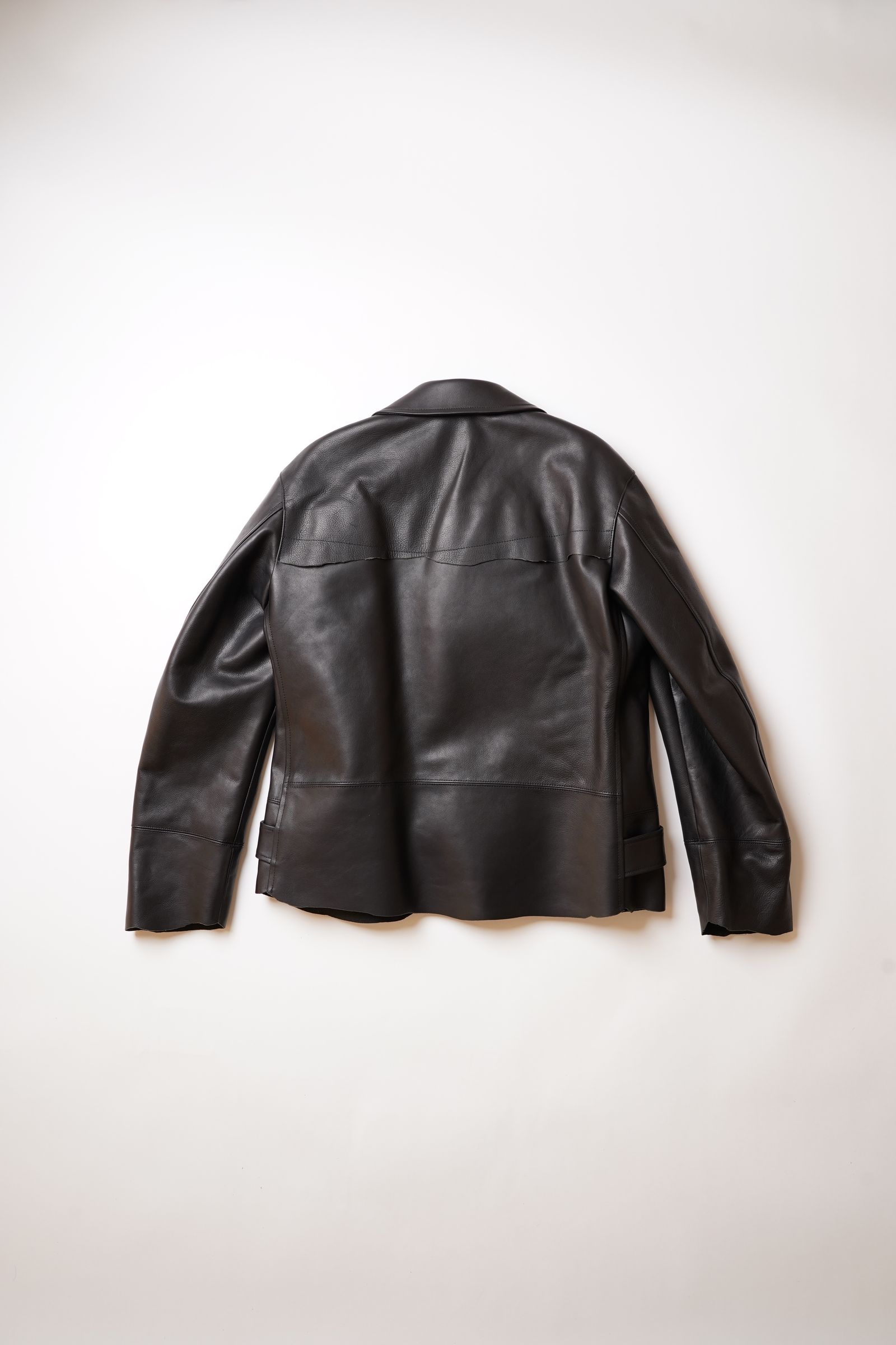 EDGE MOTORCYCLE JACKET / レザー ライダースジャケット (CRACK, BLACK)