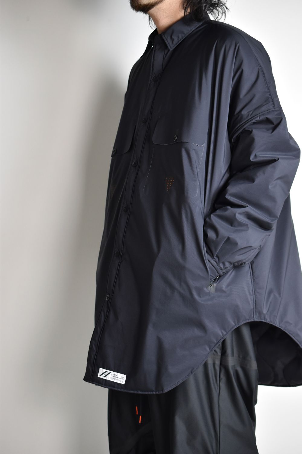 TOO BIG BAGGY QUILTED SHIRT COAT c/#2 KHAKI