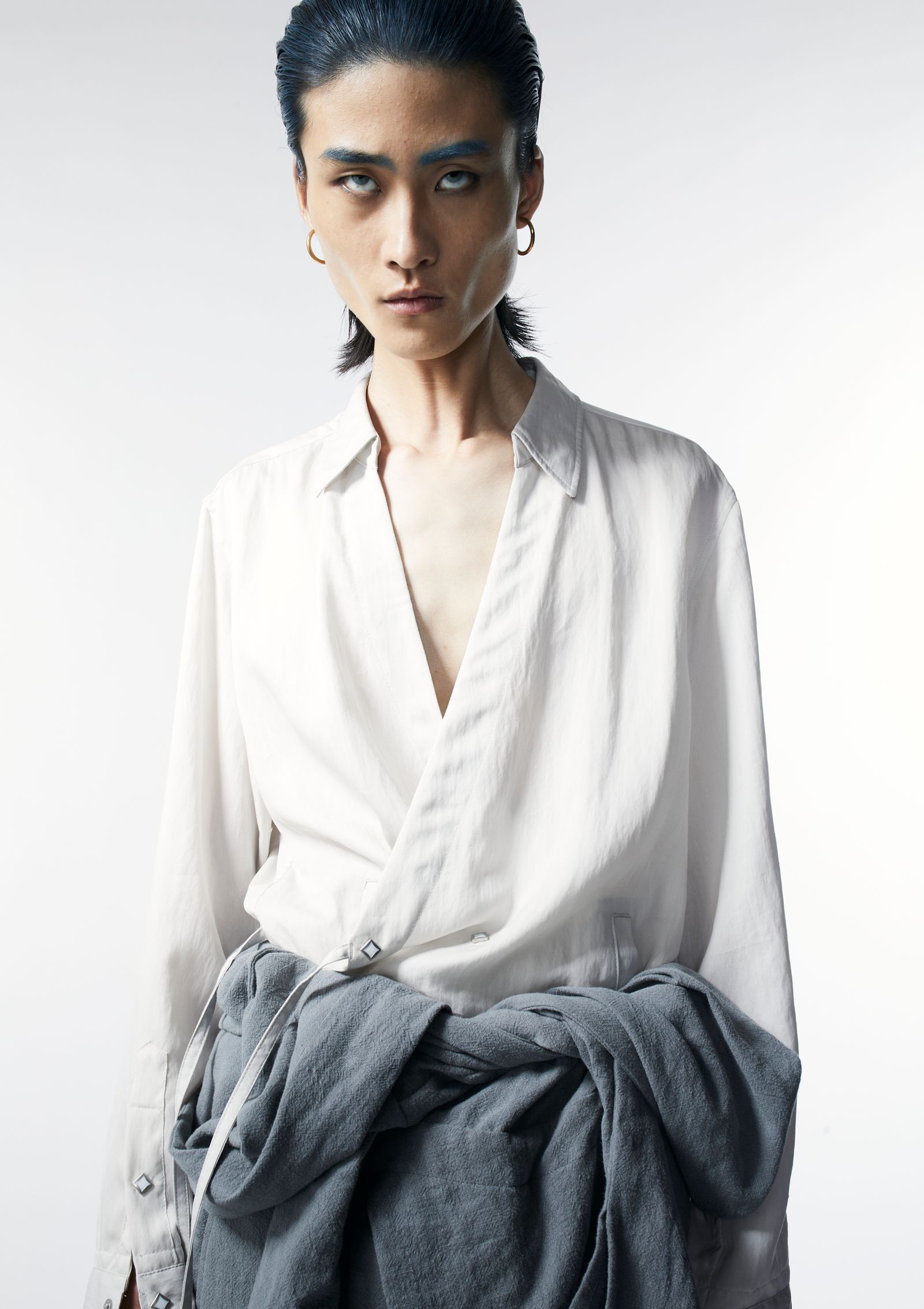 DOUBLE BREASTED WESTERN SHIRT / ウェスタンシャツ (BLACK,GREEN,PURPLE,LIGHT GRAY)
