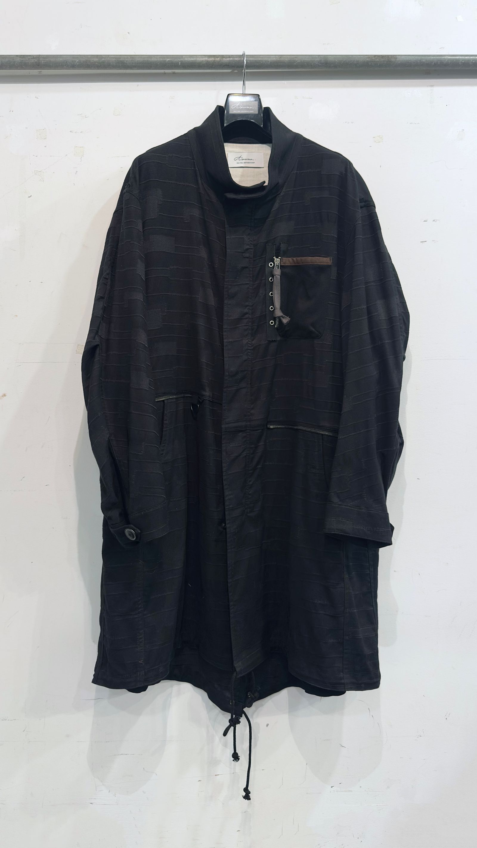C/N CRUST JACQUARD MOD’S COAT / モッズコート (BLACK,LIGHT GREY)