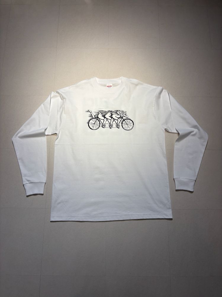 【受注生産】HALLUCINATION CLUB "自転車男" LONG SLEEVE WHITE (TENKI)