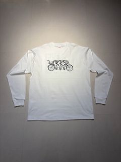 【受注生産】HALLUCINATION CLUB "自転車男" LONG SLEEVE WHITE (TENKI)