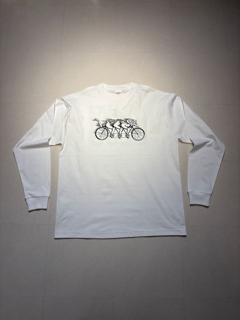 【受注生産】HALLUCINATION CLUB "自転車男" LONG SLEEVE WHITE (TENKI)