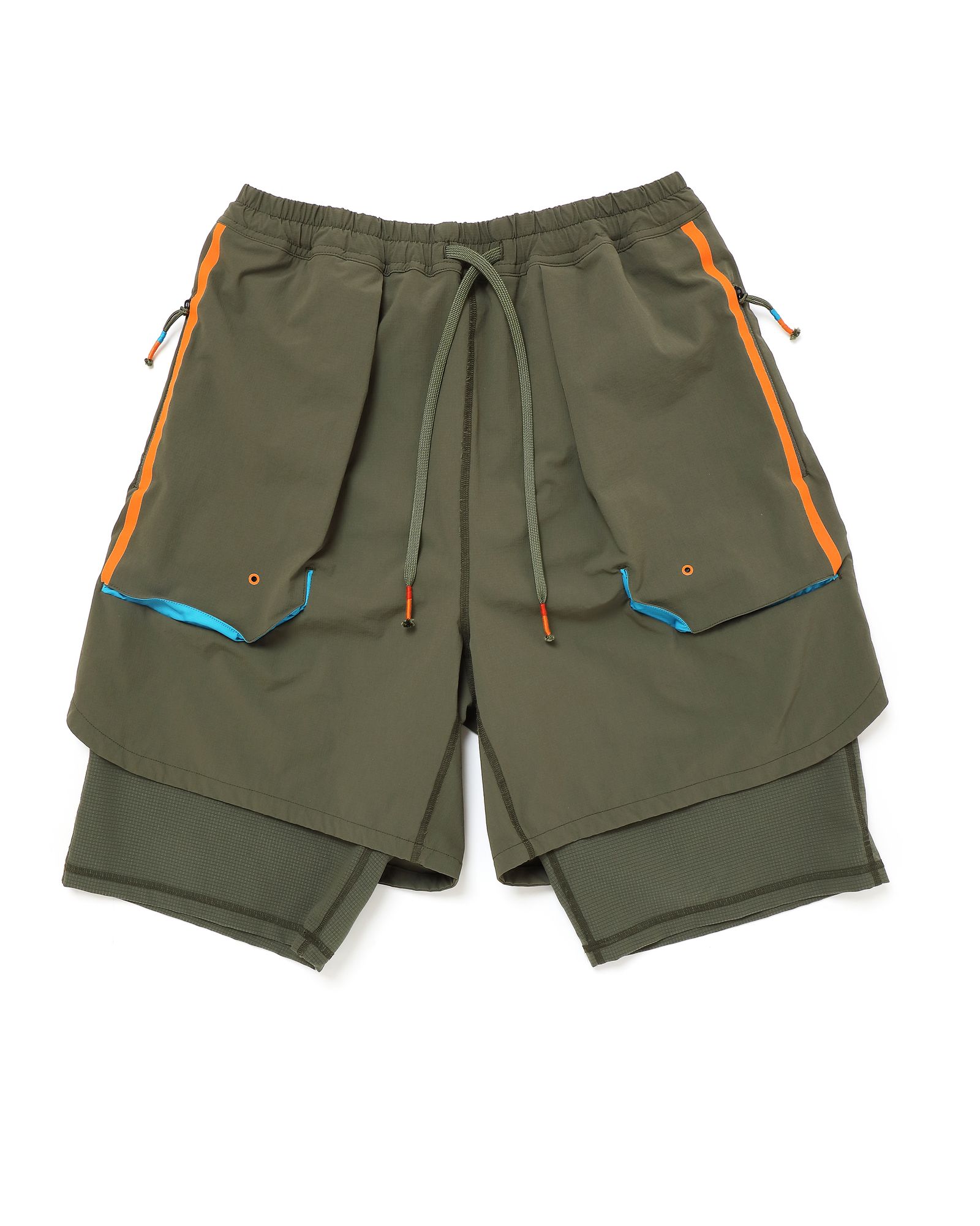 「予約商品」SEAM-LINE LAYERED SHORTS # c/KHAKI