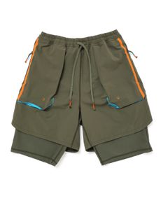 「予約商品」SEAM-LINE LAYERED SHORTS # c/KHAKI