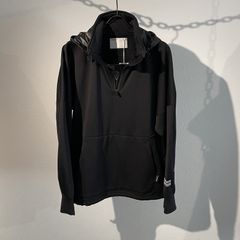 THE HOODED ANORACK FLEECE PULLOVER / ハーフジップ アノラック フーデッド (Black)
