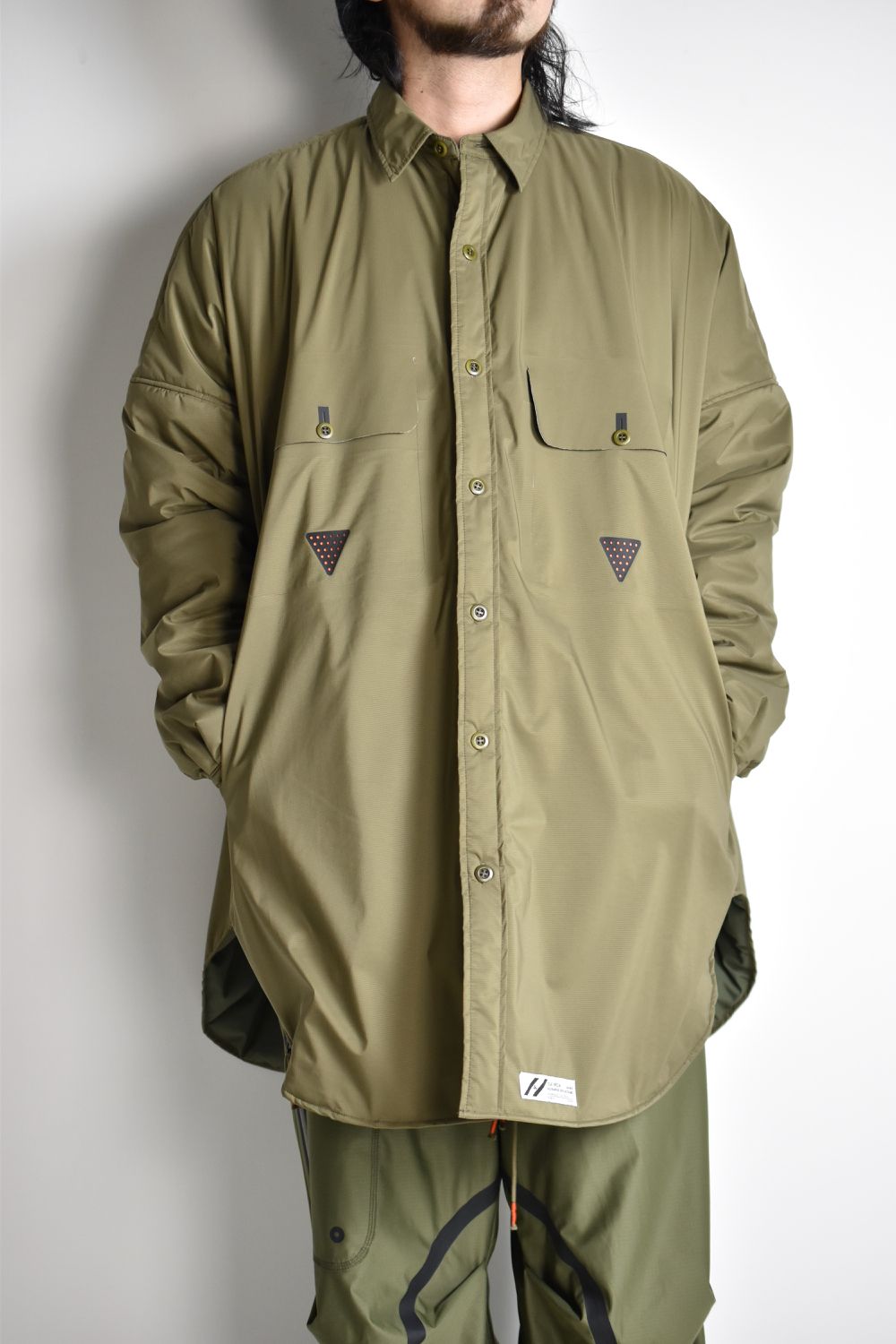 TOO BIG BAGGY QUILTED SHIRT COAT c/#2 KHAKI