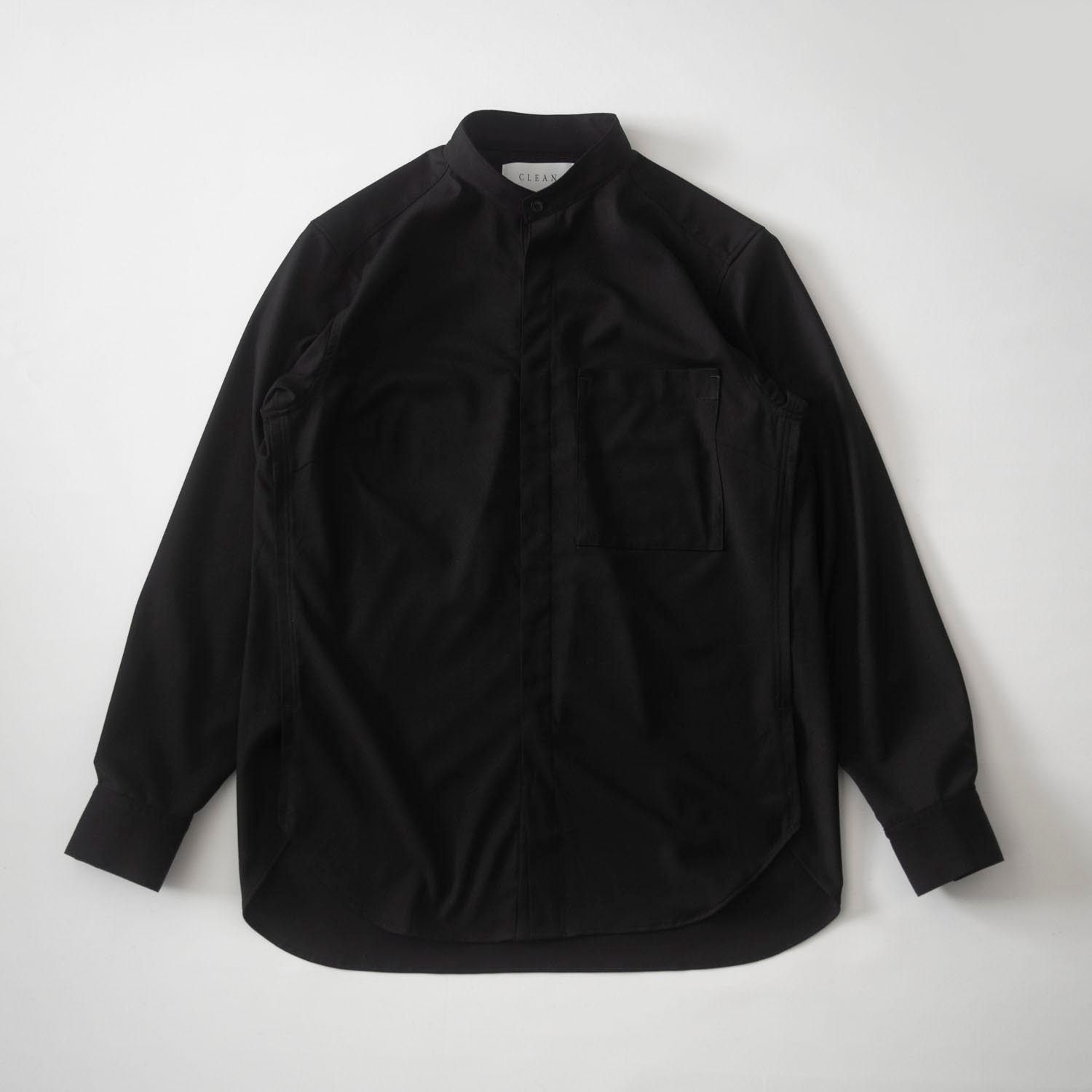 STAND COLLAR SHIRT (BLACK)