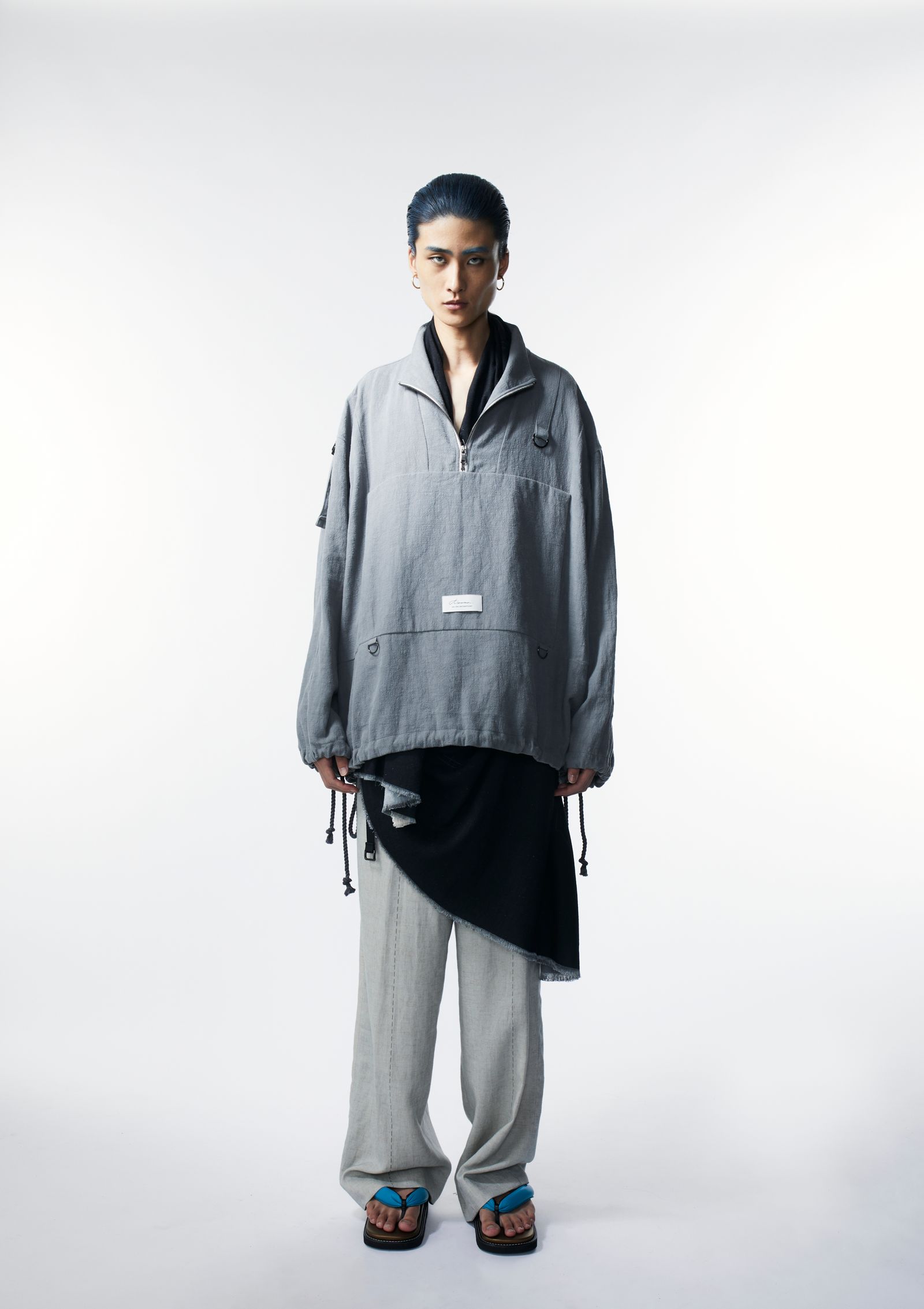 KESA HIGH NECK PULLOVER / プルオーバージャケット (BLACK,GRAY,GREEN)