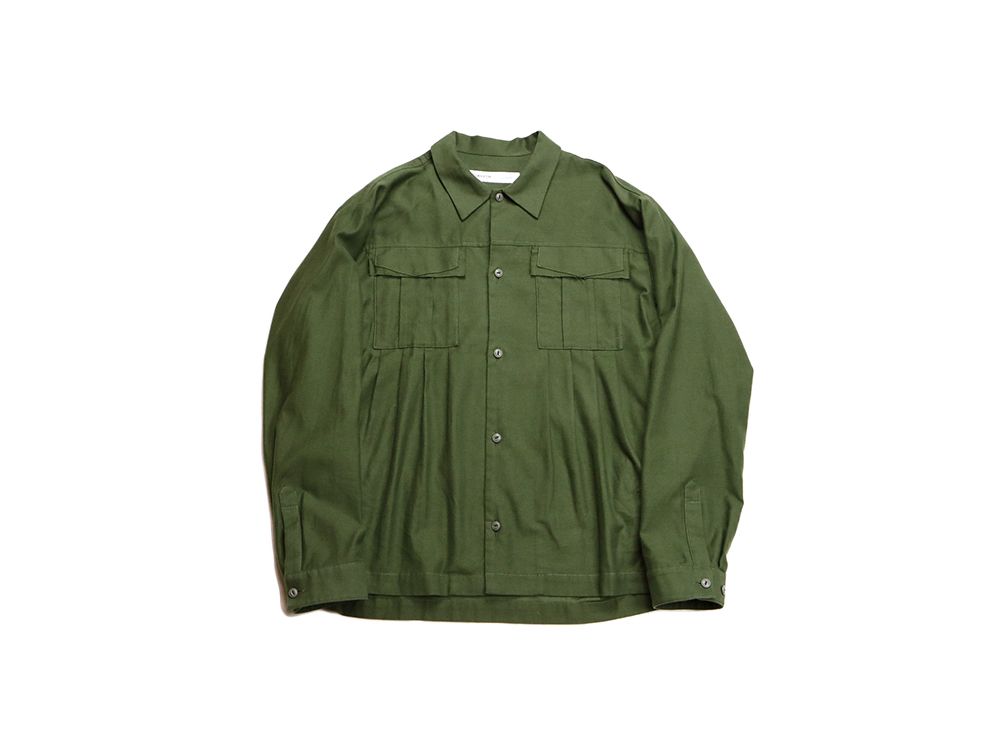MOLESKIN PLEATS SHIRTS (OLIVE)