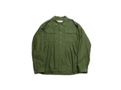 MOLESKIN PLEATS SHIRTS (OLIVE)
