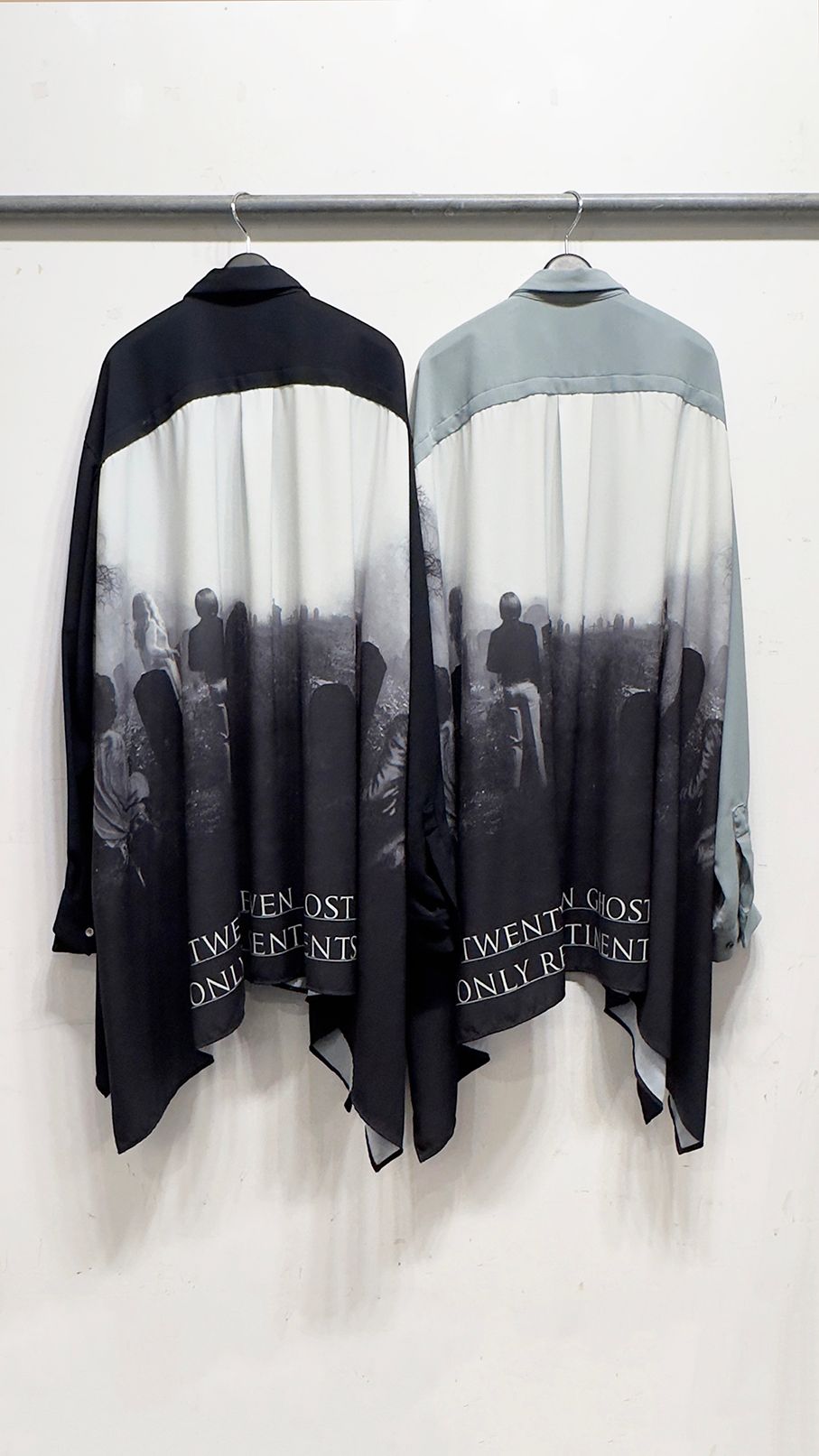 FOREST GHOST CLOTH SHIRT / 総柄 シャツ (Black, Mintgreen, Light Grey)