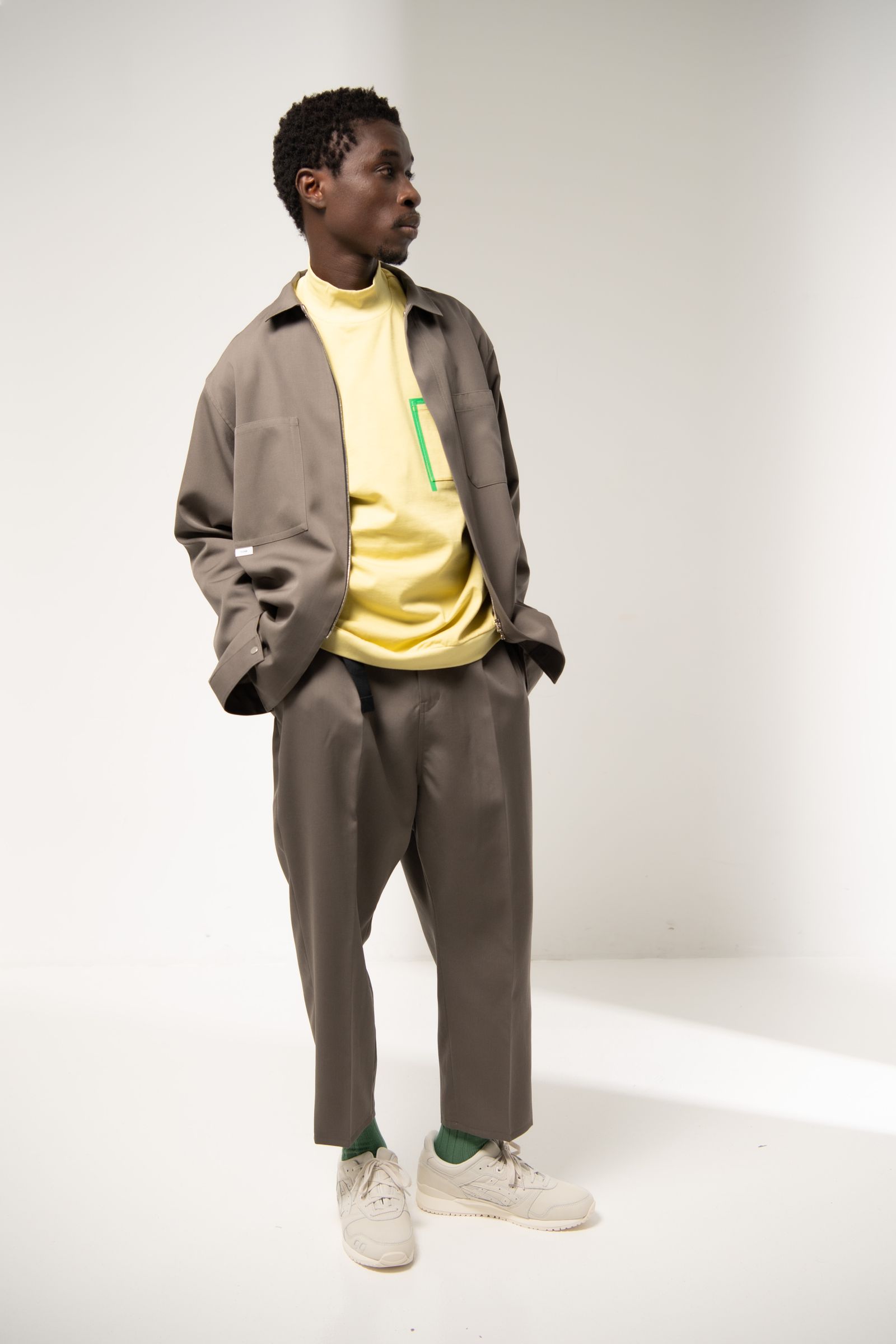 「予約商品」GRID MARKED T-SHIRT (LEMON)