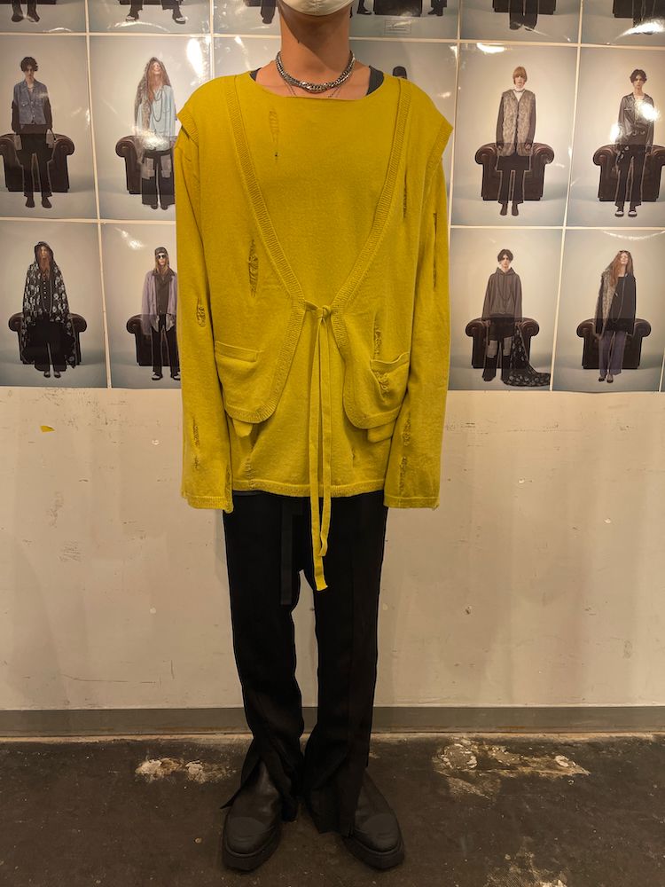 JANIS’S LAYERED KNIT PULLOVER / プルオーバーニット (Black, Yellow)