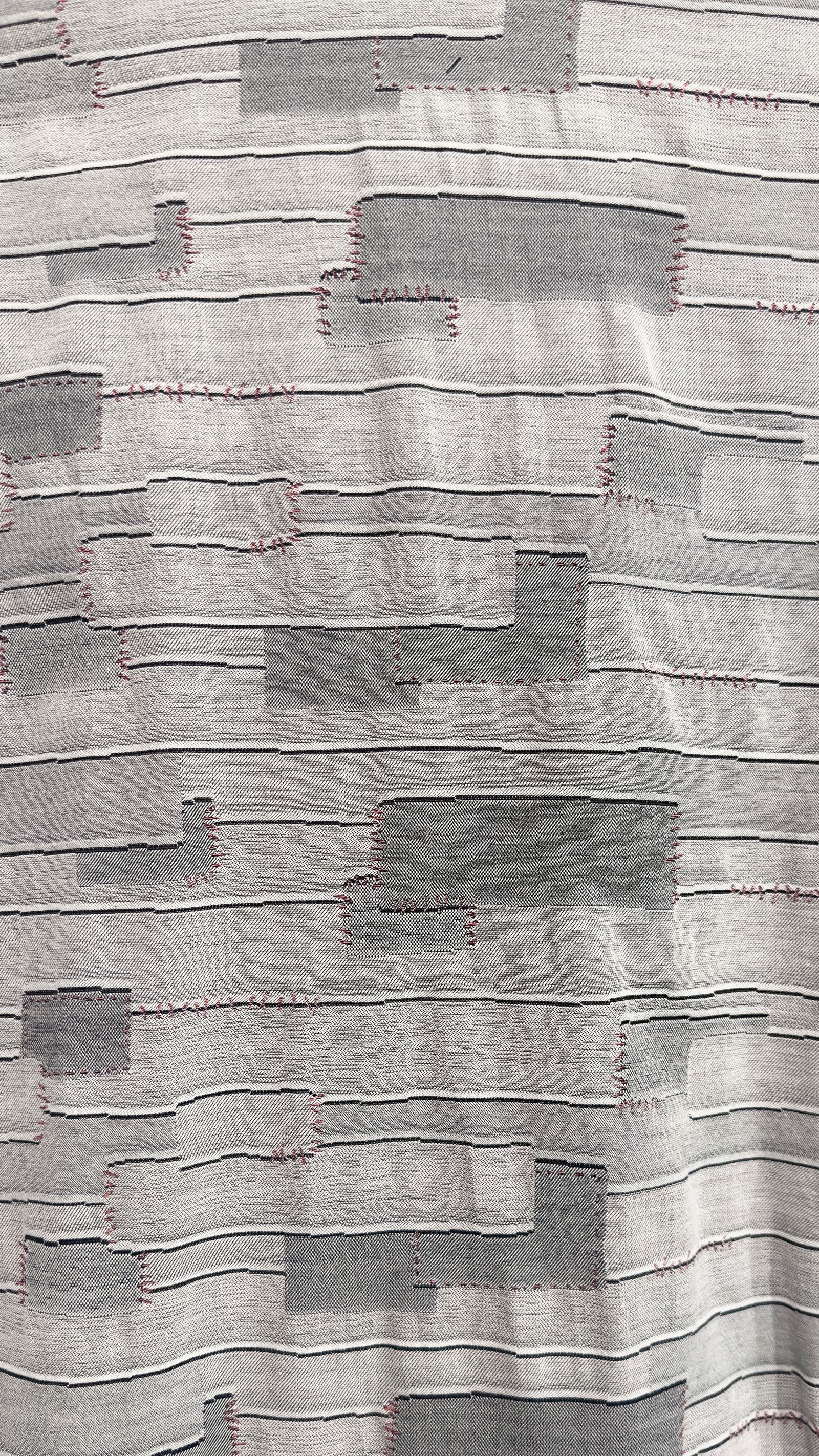 C/N CRUST JACQUARD SHIRT S/S / クラスト半袖シャツ (BLACK,LIGHT GREY)