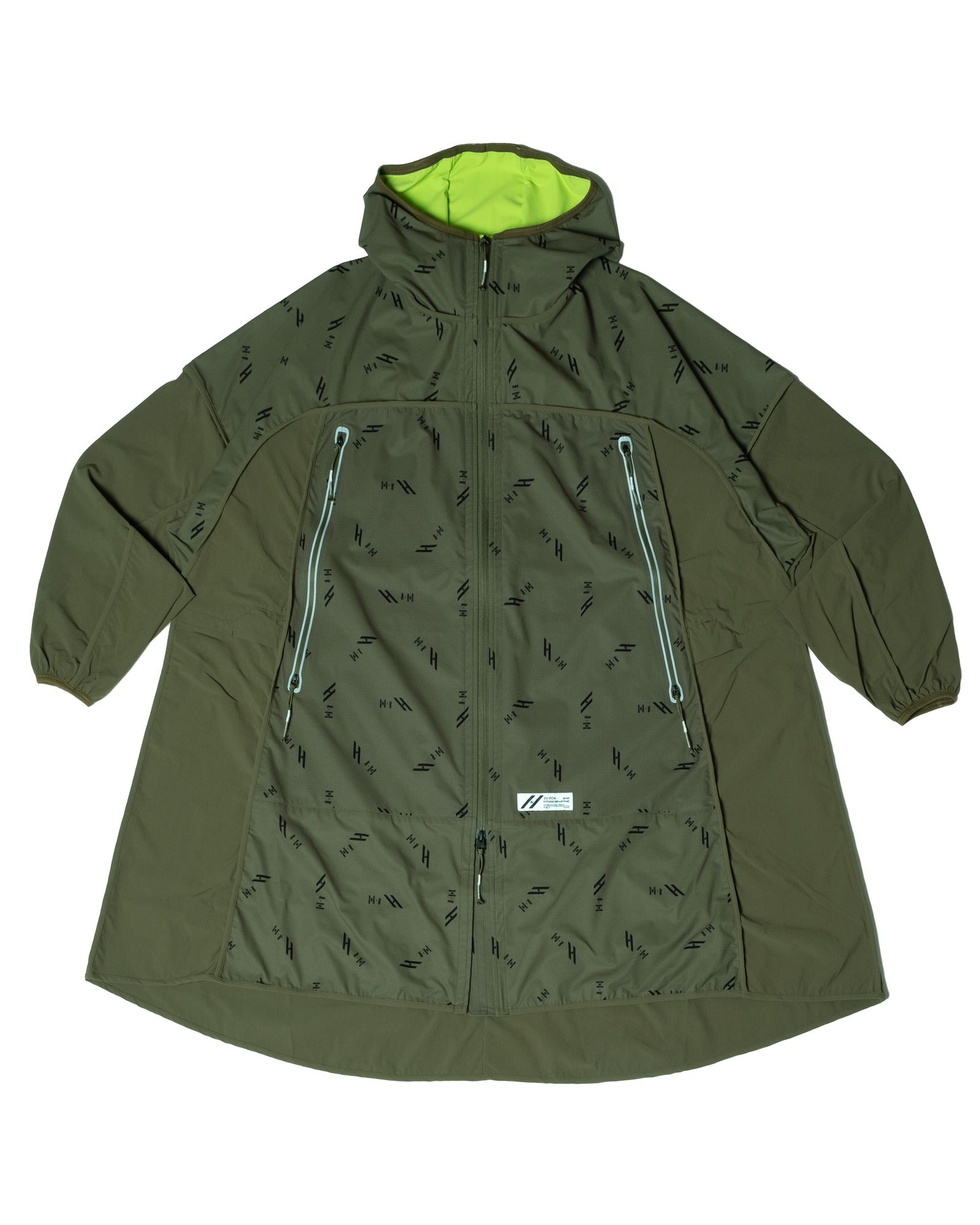 「予約商品」DOT-AIR PIPING OVERSIZED LONG HOODIE / col: KHAKI