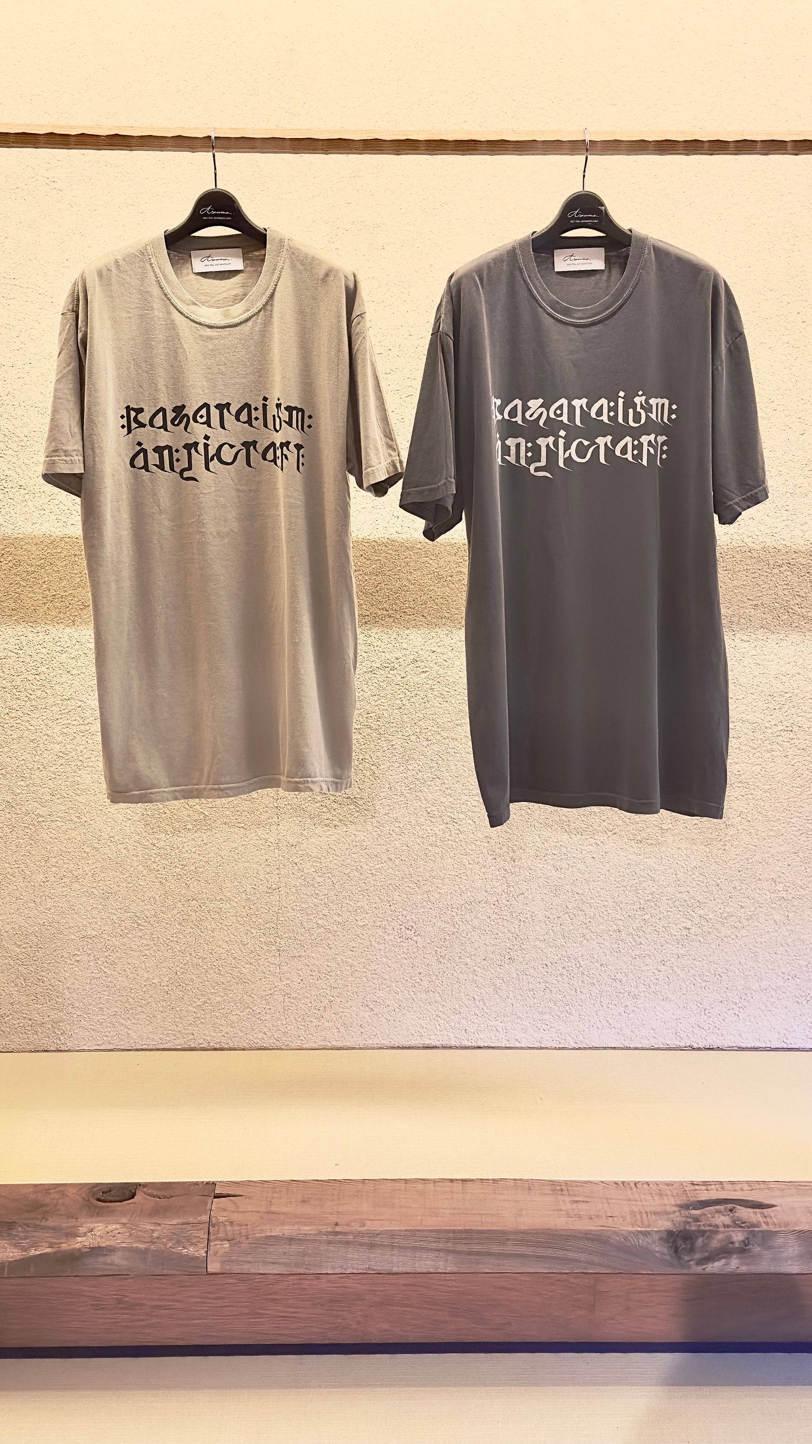 “BASARA” SANSKRIT LOGO T-SHIRT / ロゴTEE (BLACK,BEIGE)