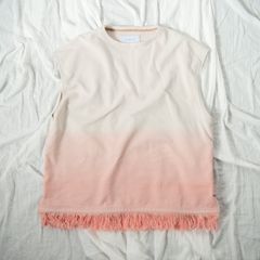 「予約商品」FRINGED SLEEVELESS SWEAT (PINK)