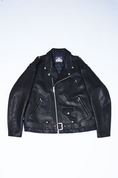 945-81TJ437-1 / ビッグシルエットライダースジャケット  02 (BLACK, WHITE)