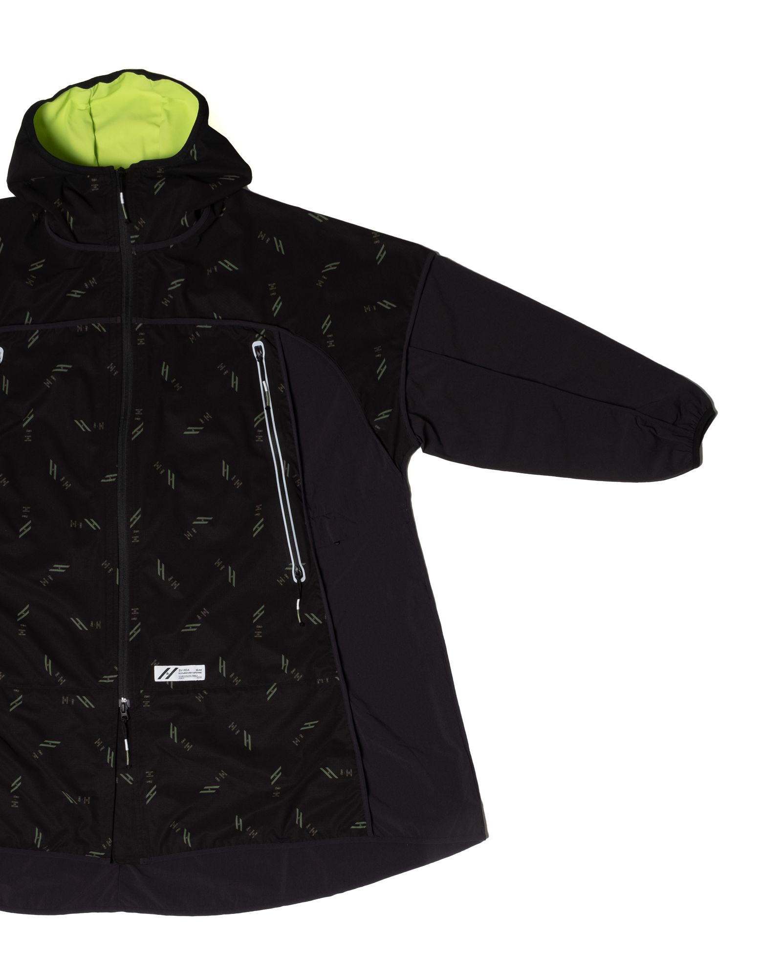 「予約商品」DOT-AIR PIPING OVERSIZED LONG HOODIE / col: BLACK