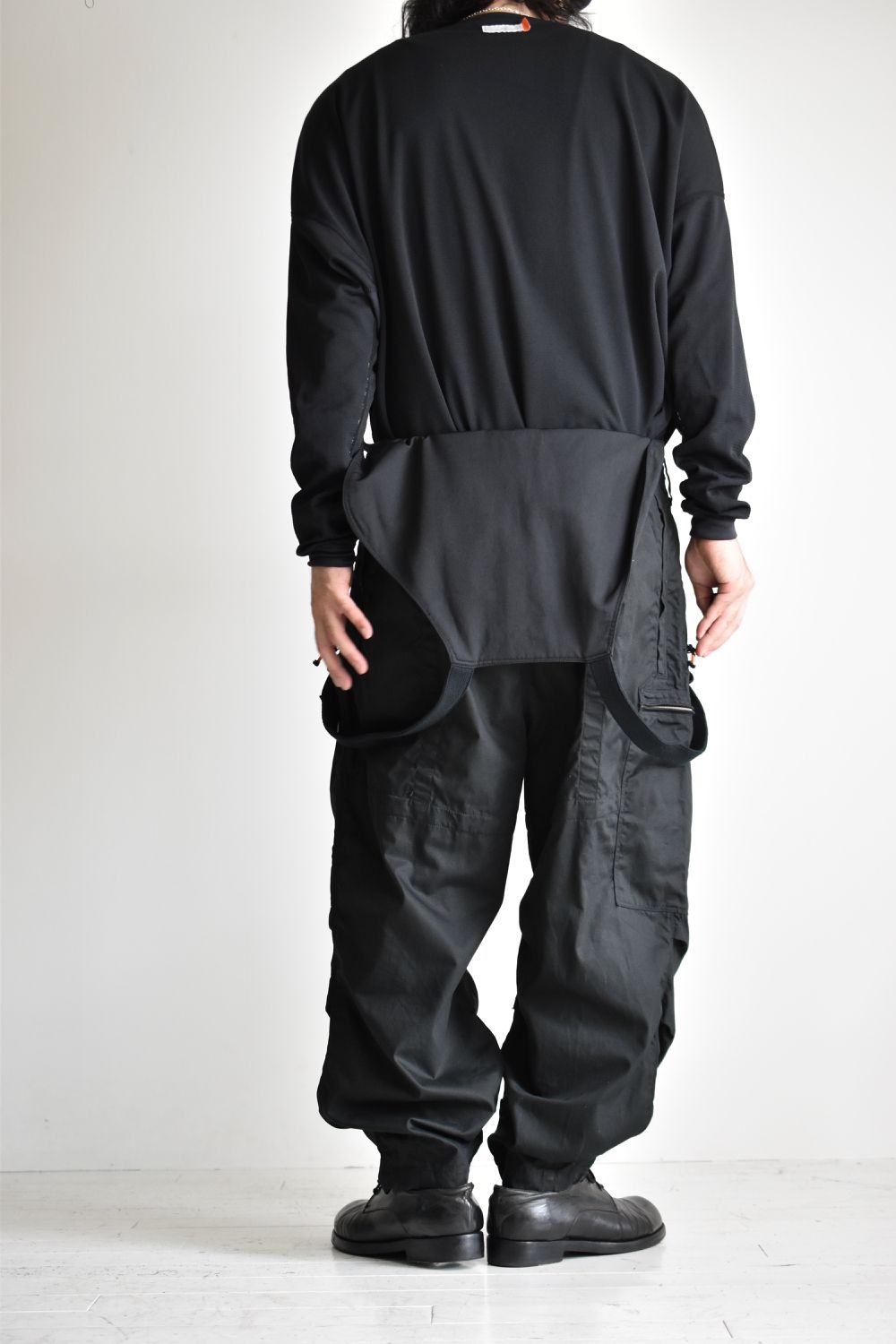 FLIGHT PLEATED SUSPENDER TROUSERS c/#1 BLACK