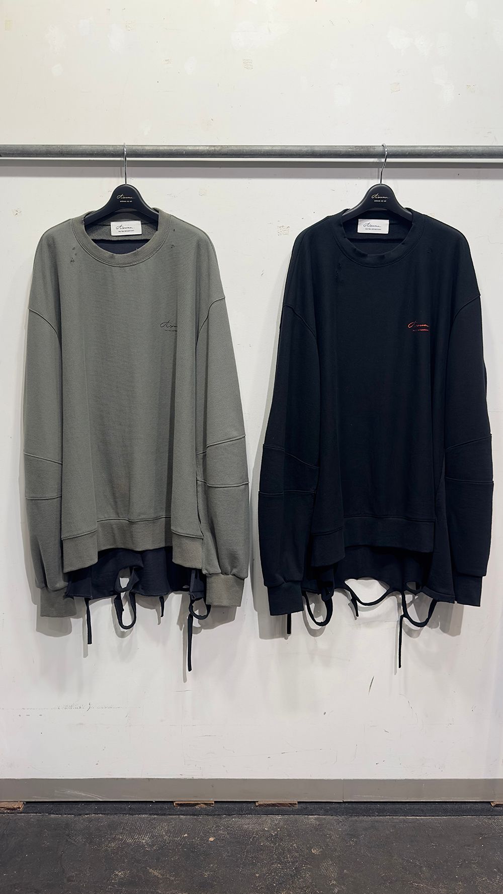DAMAGE DOCKING SWEAT SHIRT / スウェット (BLACK,KHAKI)