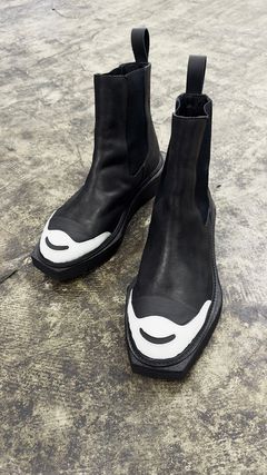 COFFIN SHAPED SIDE GORE BOOTS / サイドゴアブーツ (Black×Black, Black×White)