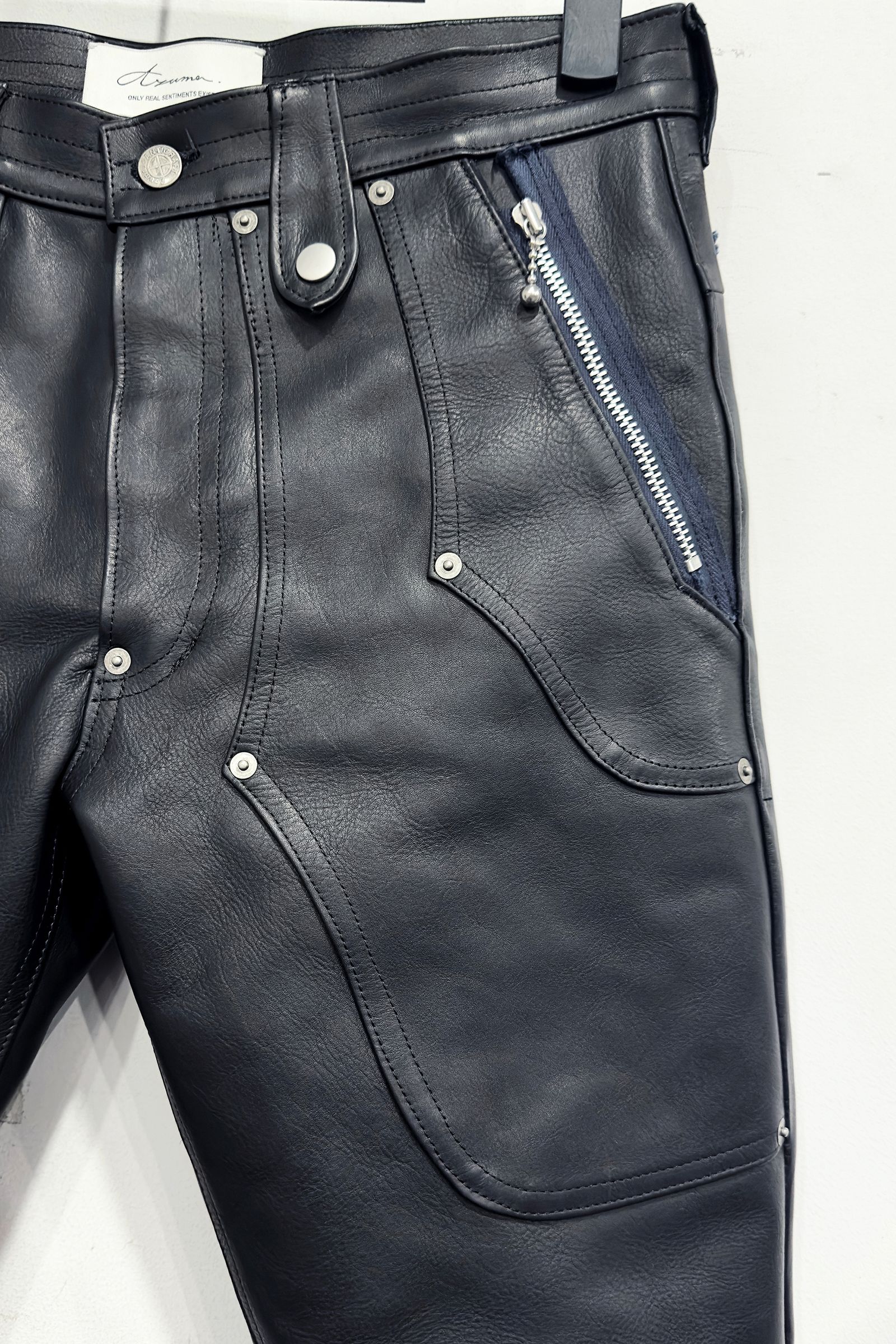 WESTERN BIKER PANTS / レザーパンツ (BLACK)