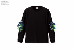「予約商品」blue rose peace symabol L/S T-shirts(BLACK)