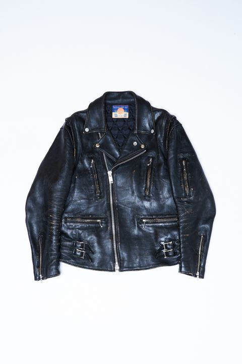 945-80TJ432-1 / レザー ライダースジャケット (BLACK)