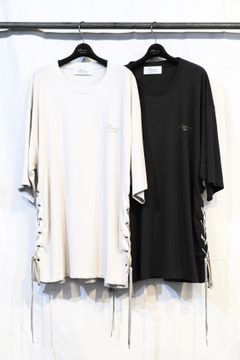 SIDE LACE UP S/S / ビッグTEE (BLACK,LIGHT GRAY)